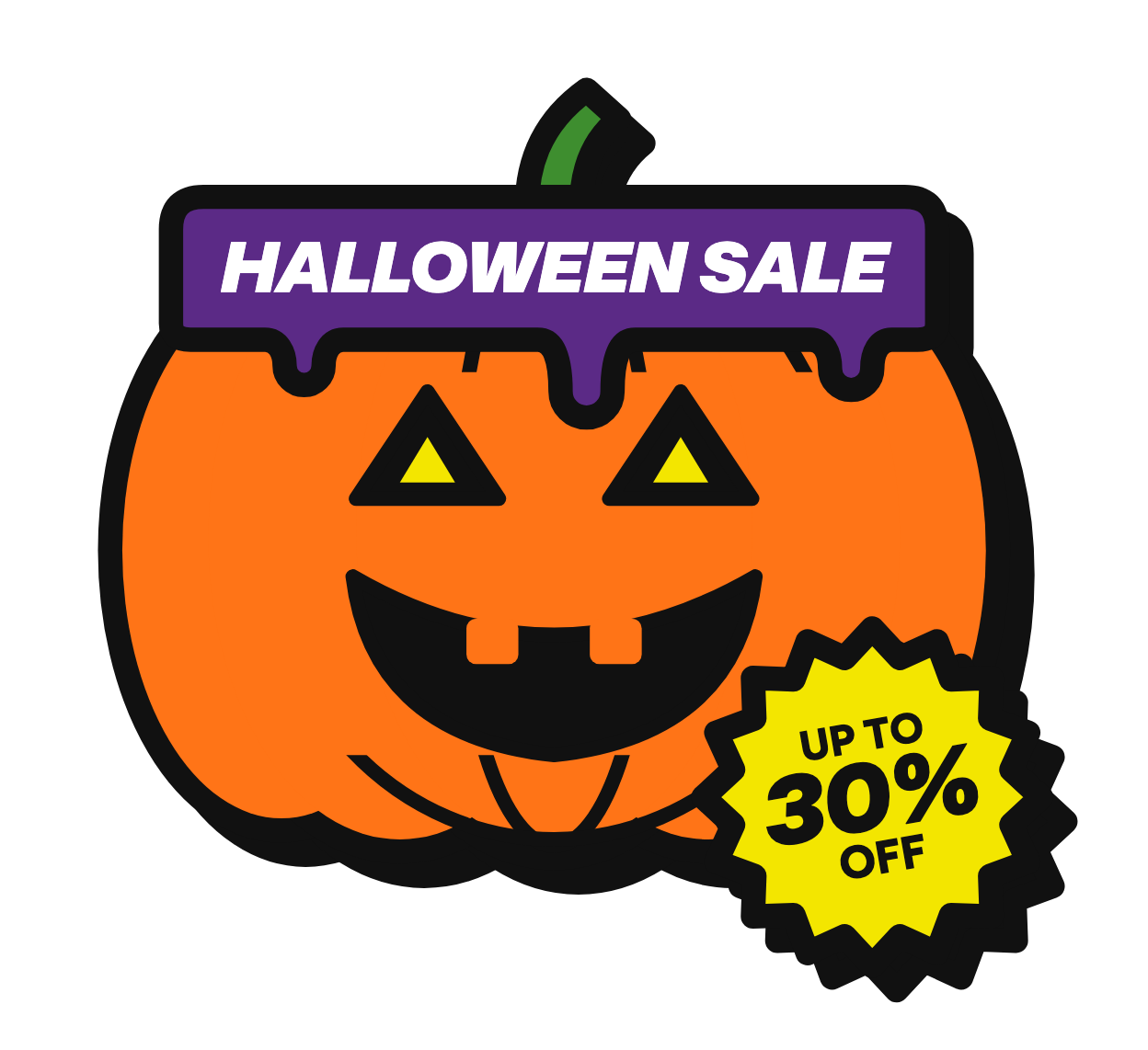 Halloween sale, up to 30% off